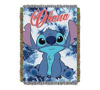 Lilo & Stitch Throw Blanket, 48" x 60", Multi Color, 100% polyester, Tapis mural tissé au point de shibori., Standard