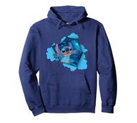 Disney Lilo & Stitch Tropical Breakout Sweat à Capuche, Unisexe pour adultes, Bleu Marine, L
