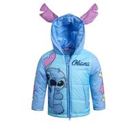 Disney Doudoune fille - Minnie Mouse, Lilo & Stitch - Veste matelassée à capuche et fermeture éclair intégrale (2T-7), Stitch Bleu, 2 ans