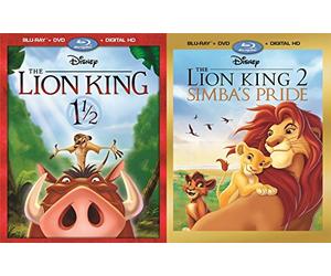 Disney Lion Double Pack Blu-Ray + DVD Set 1 1/2 Lion King & Part 2 Simba's Pride