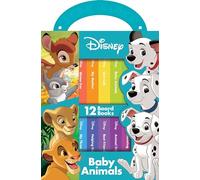 Disney Lion King, Bambi, 101 Dalmatians, and More! - Baby Animals My First Library Board Book Block 12-Book Set - First Words, Alphabet, Numbers, and More! Baby Books - PI Kids