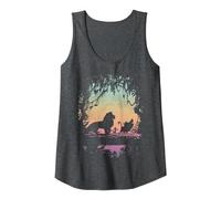 Disney Lion King Gradient Jungle Trio Débardeur, Femme, Chiné Foncé, S
