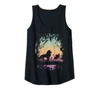 Disney Lion King Gradient Jungle Trio Débardeur, Femme, Noir, S