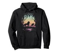 Disney Lion King Gradient Jungle Trio Sweat à Capuche, Unisexe pour adultes, Noir, S