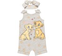 Disney Lion King King Simba Toddler Girls Romper and Bandband White 3T