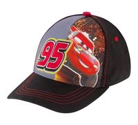 Disney Little Boys' Cars Lightning McQueen Character Cotton Baseball Cap, Black/Red, Ages 4-7