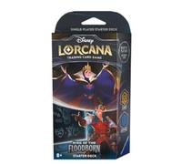 Disney Lorcana - Rise of The Floodborn - Starter Deck - Anglais + Heartforcards Protection Expédition (Ambre & Sapphire)
