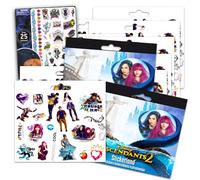 Disney Lot d'autocollants Descendants pour fête - Plus de 240 autocollants Descendants avec tatouages bonus (12 feuilles d'autocollants, fournitures de fête Descendants)
