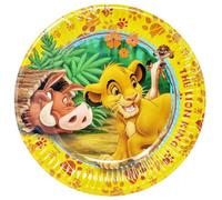 Disney Lot de 10 assiettes de fête d'anniversaire Timon Pumbaa et Simba du Roi Lion 19,5 cm