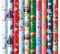 Disney Lot de 2 assortiments de papier cadeau Papier d'emballage de Noël pour enfants - 200 x 70 cm - 5 rouleaux