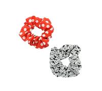 DISNEY - Lot de 2 Chouchous Satinés - MINNIE - Respect du Cheveu - Tous Types de Cheveux - Motifs Aléatoires - Produit Officiel Disney