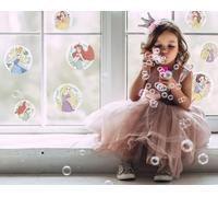 Disney Lot de 2 feuilles de stickers pour fenêtre Motif bulles princesses 30 x 30 cm, Coloré