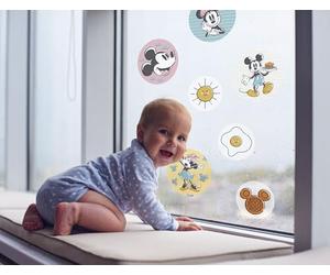 Disney Lot de 2 feuilles de stickers pour fenêtre Motif Mickey Rise and Shine Bubbles 30 x 30 cm, Coloré