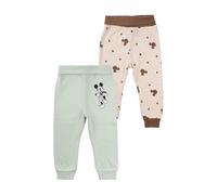 Disney Lot de 2 pantalons de jogging Mickey Mouse pour bébé - Menthe et beige à pois, Menthe et beige, 62-68