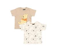 Disney Lot de 2 t-shirts Winnie l'ourson pour bébé garçon et fille - Manches courtes - Beige