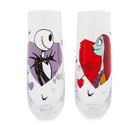 Disney Lot de 2 verres cannelés Jack et Sally L'Étrange Noël de Monsieur Jack et Sally