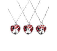 Disney Lot de 3 colliers d'amitié Mickey et Minnie Mouse BFF sous licence officielle, colliers d'amitié avec breloque BFF et pendentif en forme de cœur, Costume, Pas de gemme