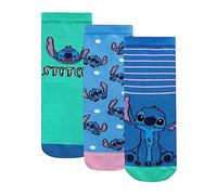 Disney Lot de 3 Paires de Chaussettes Lilo et Stitch | Chaussettes Lilo & Stitch Pour Filles | Pack de 3 Paires de Chaussettes en Coton Pour Filles | Multicolore 31-36