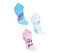Disney Lot de 3 Paires de Socquettes Femme en Coton, Collection Lilo & Stitch, Motifs Angel et Stitch, Tailles 36-41 (FR/ES, Numérique, 36, 38, Taille Normale, Taille Normale, Rose)