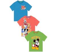 Disney Lot de 3 T-Shirts Garçon Mickey Mouse, Donald Duck, Dingo et Pluto, Tee Shirt Garcon, Vêtements Enfant 2-3 Ans