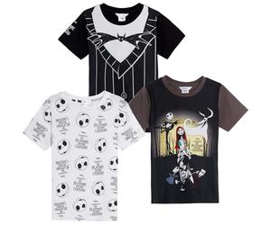 Disney Lot de 3 t-shirts pour enfants L'Étrange Noël de Monsieur Jack, multicolore, 5-6 ans