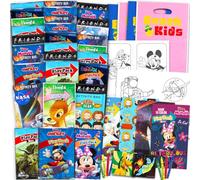 Disney Lot de 48 mini paquets de jeu pour enfants - Lots de jeu assortis en vrac avec mini livres de coloriage, autocollants, plus pour garçons et filles