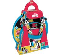 Disney Lot de 5 frites bleu et rouge en plastique Mickey Mouse assiettes en verre couverts