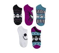 Disney Lot de 5 paires de chaussettes invisibles pour femme L'Étrange Noël de monsieur Jack, 9-11