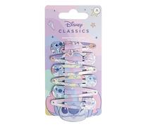 Disney Lot de 6 barrettes à cheveux en métal antidérapantes avec impression Stitch pour filles - 5,1 cm