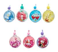 Disney - Lot de 7 boules de Noël - Alice au pays des merveilles - Alice, chat du Cheshire, Chapelier fou, lapin blanc, reine des roses, Tweedle Dee & Dum & The March Hare - Produit sous licence