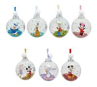 Disney - Lot de 7 boules de Noël - Mickey et ses amis - Mickey et Minnie Mouse, Donald et Daisy Canard, Dingo et Pluto - Produit sous licence officielle - Décoration de Noël.