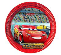 Disney Lot de 8 assiettes en carton diam. 23 Cars 3