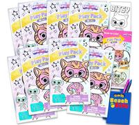 Disney Lot de 8 mini cadeaux de fête Super Kitties - Lot de 8 paquets de jeu avec mini livres de coloriage, autocollants et sacs à friandises | Fournitures de fête d'anniversaire Super Kitties
