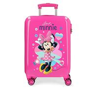 Disney Love Minnie Valise Trolley Cabine Rose 37x55x20 cms Rigide ABS Serrure à Combinaison 32L 2,5Kgs 4 Roues Doubles Bagage à Main