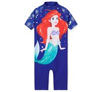 Disney Maillot de Bain Fille, 1 Pièce Combinaison Natation Maillot de Bain (Bleu Ariel, 7-8 Ans)