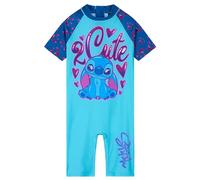 Disney Maillot de Bain Fille, 1 Pièce Combinaison Natation Maillot de Bain (Bleu/Marine Stitch, 9-10 Ans)