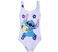 Disney Maillot de Bain Fille, 1 Pièce Maillots de Bain Fille à Volant Ensemble (Violet Stitch, 9-10 Ans)