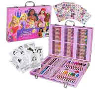 Disney Malette Dessin Enfant 130 Pcs Coffret Feutre et Crayon de Couleur Coloriage Reine des Neiges Princesse Stitch (Rose)