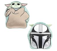 Disney Mandalorian Coussin en Forme Officiel | Coussin en Peluche rembourré | Design Yoda Friend | Parfait pour Chambre ou décor Gaming | Vert