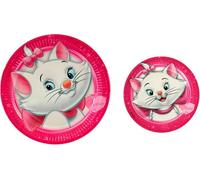 Disney Marie Aristochats 8 assiettes en papier 20 cm + 8 assiettes de 16 cm pour fête d'anniversaire