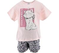 Disney Marie T-Shirt et Short Fille, Ensemble Pyjama 2 Pièces Fille Design Les Aristochats, Taille 6 Ans | Gris