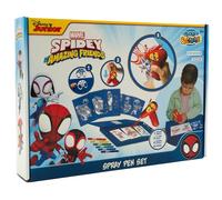 Disney - Marvel - Spidey et ses incroyables amis - Ensemble de stylos à aérosol à piles - Aérographe pour enfants - Ensemble de peinture avec crayons de couleur et modèles à colorier