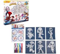 Disney - Marvel - Spidey - Spray Pen Set (SP22364) - Kit de Stylos Pulvérisateurs pour Colorier et Dessiner - 7 Stylos et 6 Pochoirs pour Créer des Couleurs et des Dessins Uniques