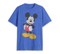 Disney Men's Classic Mickey Mouse Full Size Graphic Short Sleeve T-Shirt, Bleu Roi chiné, M Homme