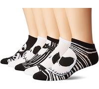 Disney Men's Nightmare Before Christmas 5 Pack No Show, Assorted Neutral, Fits Sock Size 10-13 Fits Shoe Size 6.5-12.5