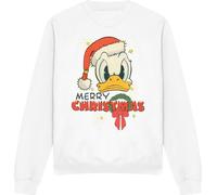 Disney - "Merry Christmas" Sweat-shirt pour homme/femme unie TV4804 (XXL) (Blanc)