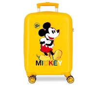 Disney Mickey All Smile Valise Cabine Multicolore 38 x 55 x 20 cm Rigide ABS Fermeture à Combinaison Latérale 35L 2 kg 4 Doubles Roues Bagage à Main, Citronier, Talla única, Valise Cabine