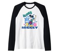 Disney Mickey And Friends Aloha Mickey Playing Ukulele Tunes Manche Raglan