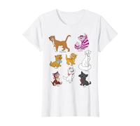 Disney Mickey And Friends Cats Portraits T-Shirt, Femme, Blanc, L