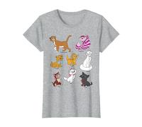 Disney Mickey And Friends Cats Portraits T-Shirt, Femme, Gris Chiné, L